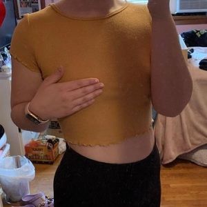 mustard yellow tee shirt from love culture - size L
